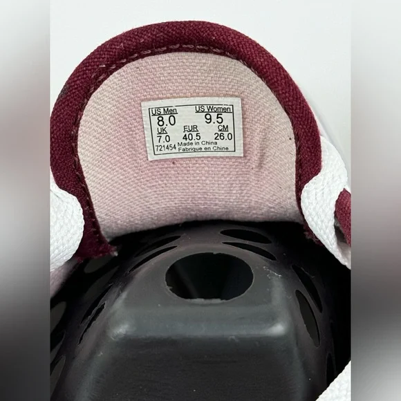 Vans Off The Wall Suede Burgundy Sneakers, Unisex Size Men's 8.0 / Women's 9.5 - Picture 9 of 15